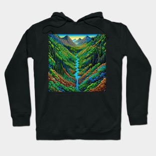 [AI Art] Green Valley, Optical Art Style Hoodie